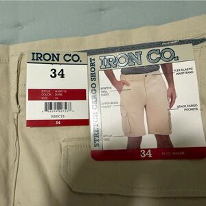 Iron Co. Stretch Cargo Shorts in Dune (34)